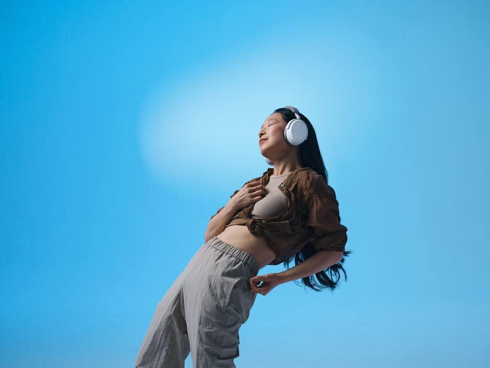 Sennheiser MOMENTUM 4 Wireless Noise Cancelling Headphones - Bluetooth Headset for Crystal-Clear Calls with Adaptive Noise Cancellation, Over-Ear Headphones, Up To 60HR Playtime, Folding Design, White