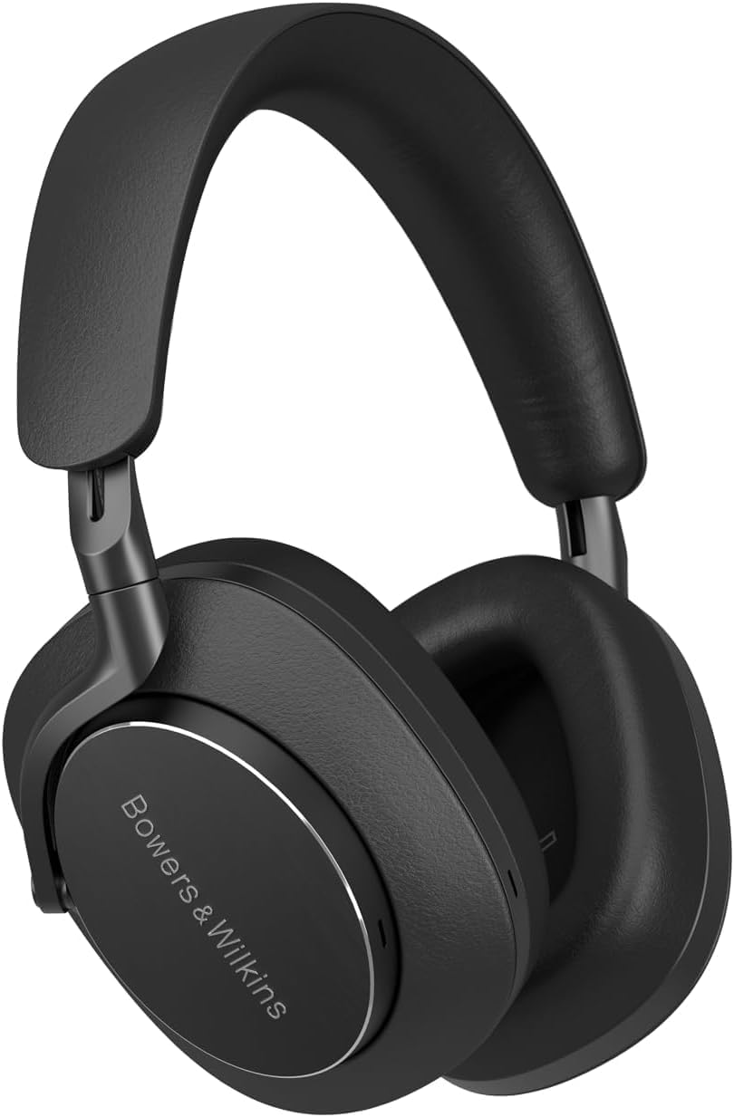 Bowers & Wilkins Px8 Wireless Headphones, Noise Cancelling Over-Ear Bluetooth Headphones with High-Resolution Audio, 6-Mic ANC, Fast-Charge, 30-Hour Battery Life - Black