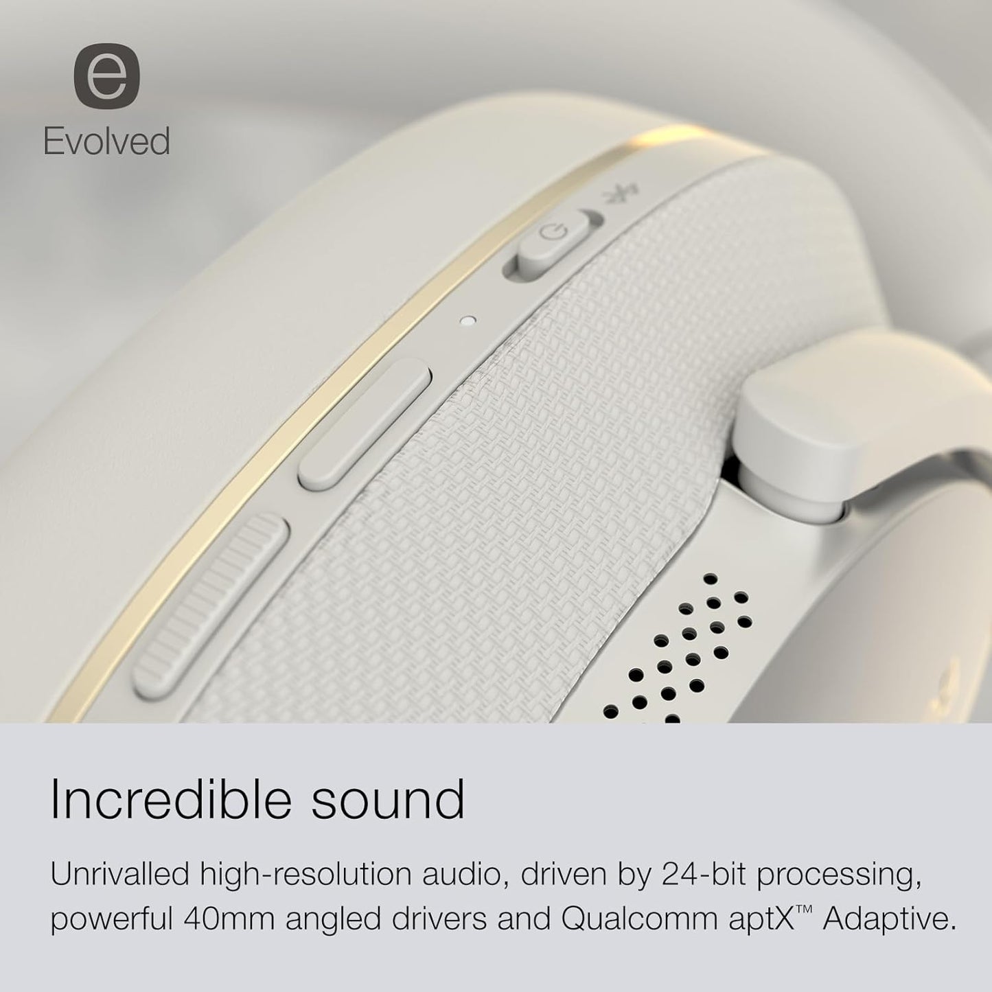 Bowers & Wilkins PX7 S2e Noise Cancelling Wireless Over Ear Headphones with Qualcomm aptX™ Adaptive & Quick Charge, 30 Hours of Playback and Six Built-In Microphone - Cloud Grey