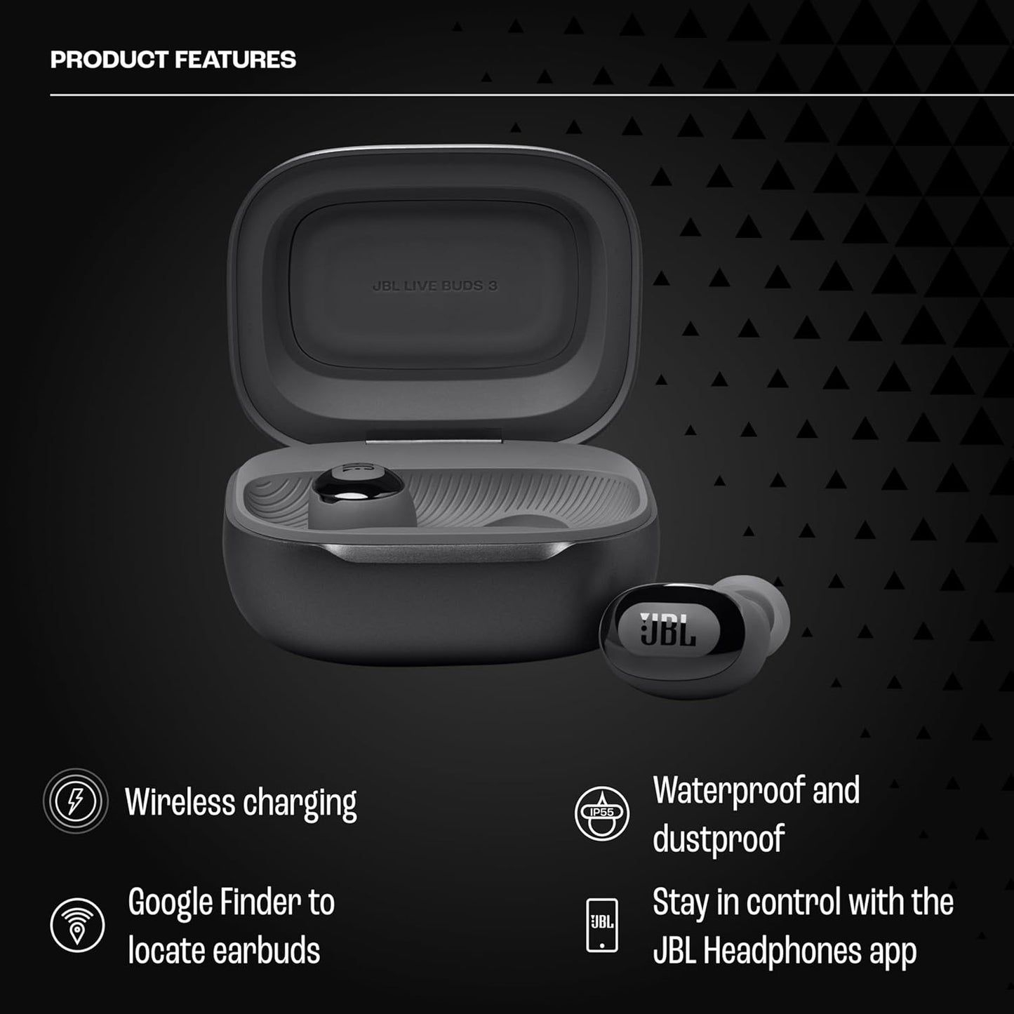 JBL Live Buds 3 Wireless In-Ear Headphones Black