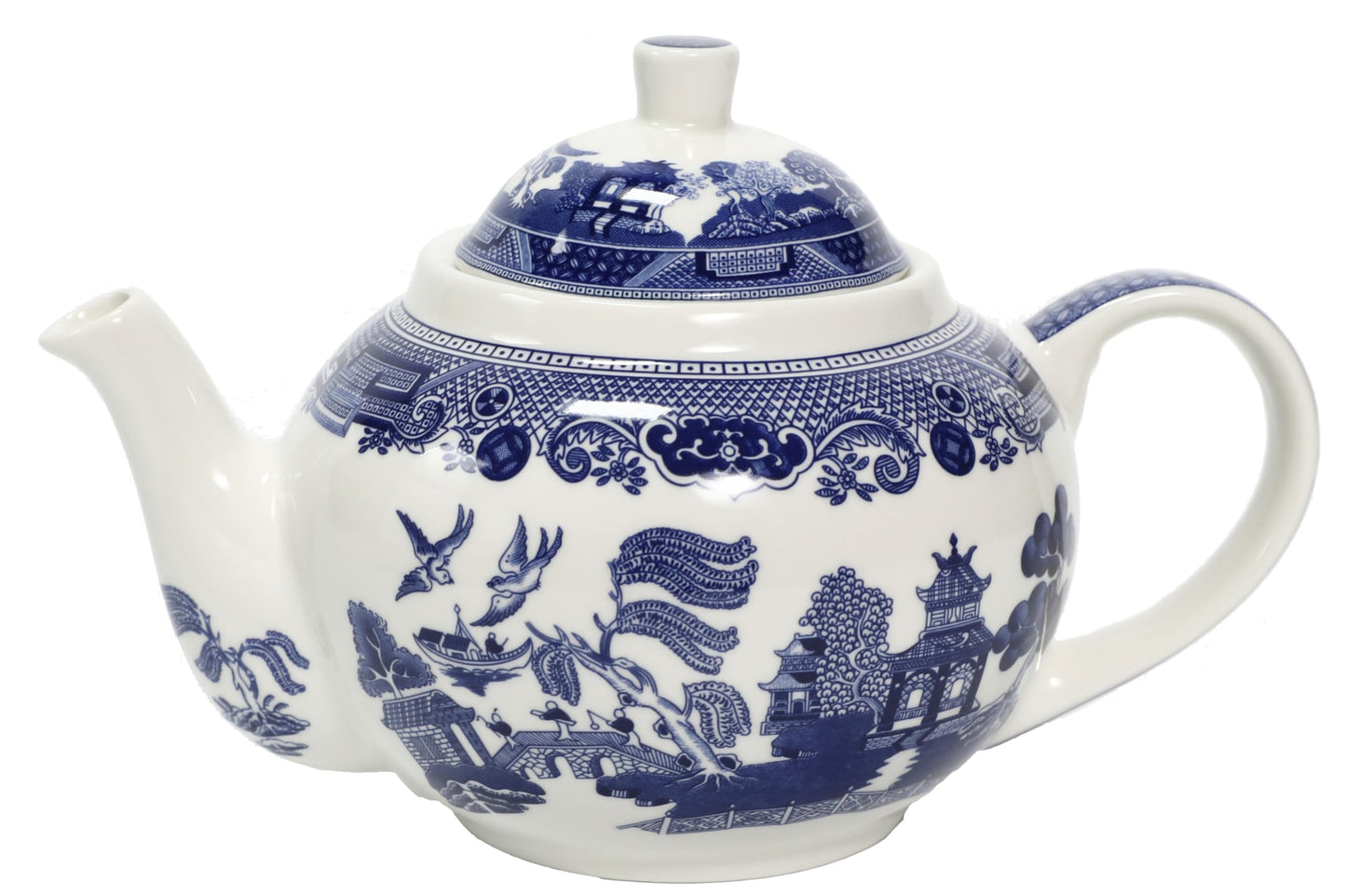 Théière en Porcelaine Blue Willow - 1 Litre | Design Classique Traditionnel