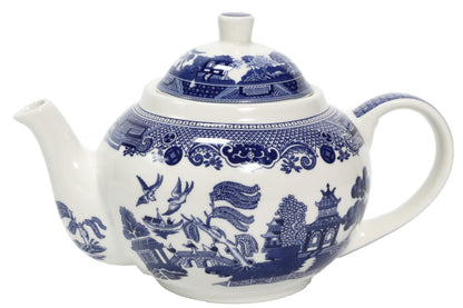 Théière en Porcelaine Blue Willow - 1 Litre | Design Classique Traditionnel