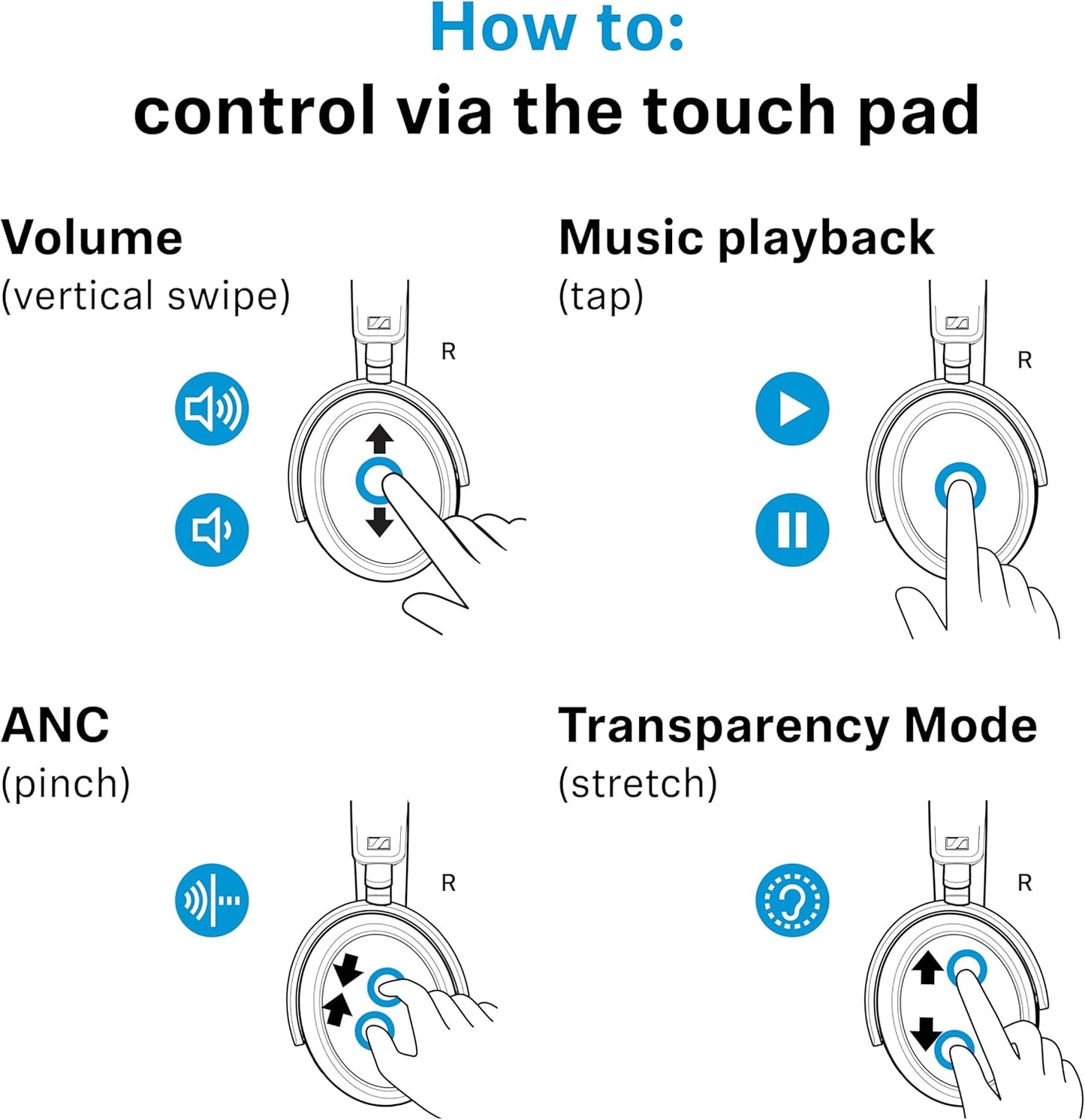 Sennheiser MOMENTUM 4 Wireless Noise Cancelling Headphones - Bluetooth Headset for Crystal-Clear Calls with Adaptive Noise Cancellation, Over-Ear Headphones, Up To 60HR Playtime, Folding Design, White