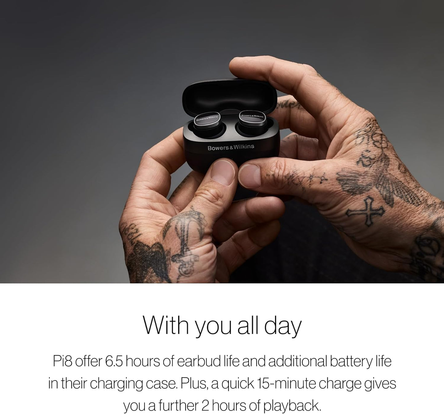 Bowers & Wilkins Pi8 True Wireless Earbuds, Noise Cancelling Earphones with 24-Bit Audio, aptX™ Lossless Bluetooth Ear buds, 6-Mic ANC, Smart Charging Case with Audio Retransmission - Jade Green