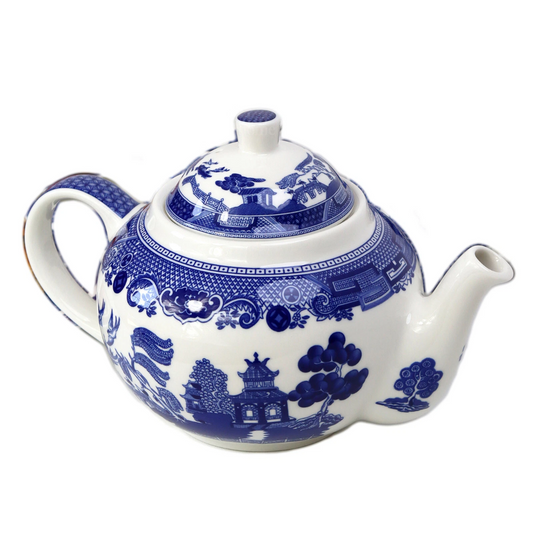 Théière en Porcelaine Blue Willow - 1 Litre | Design Classique Traditionnel